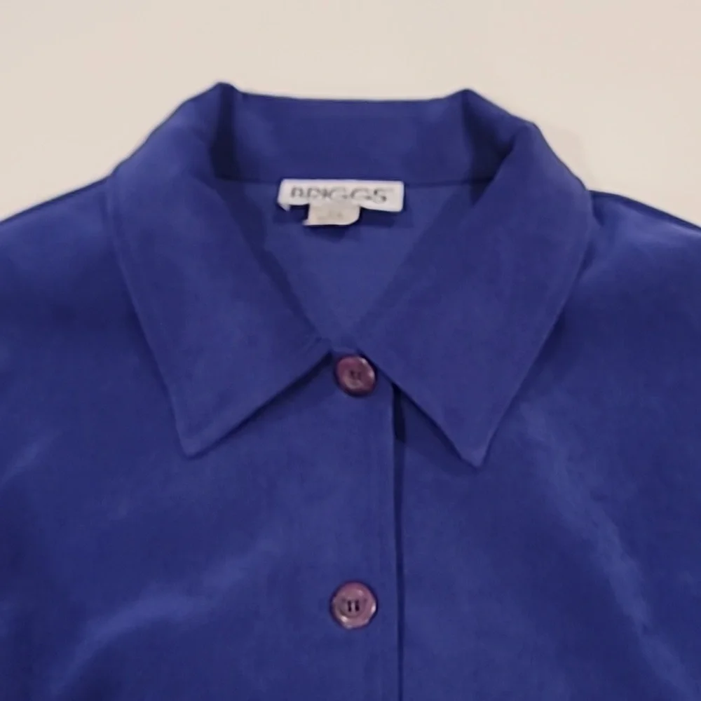 Briggs Womens Ultra Suede Unlined  Shirt Jacket Royal Blue 2X